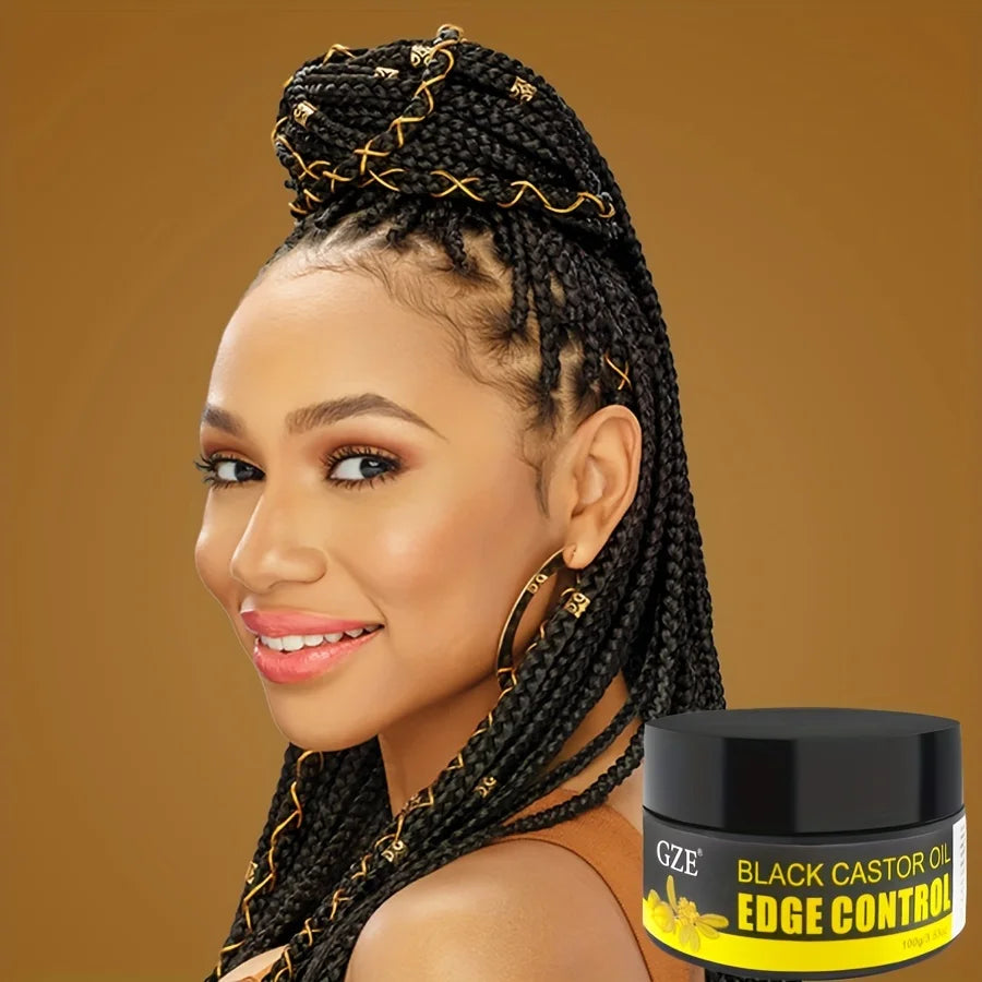 African Black Castor Oil Extra Hold Gel – Braid, Loc & Twist Styling | Frizz Control & Edge Tamer | 100g