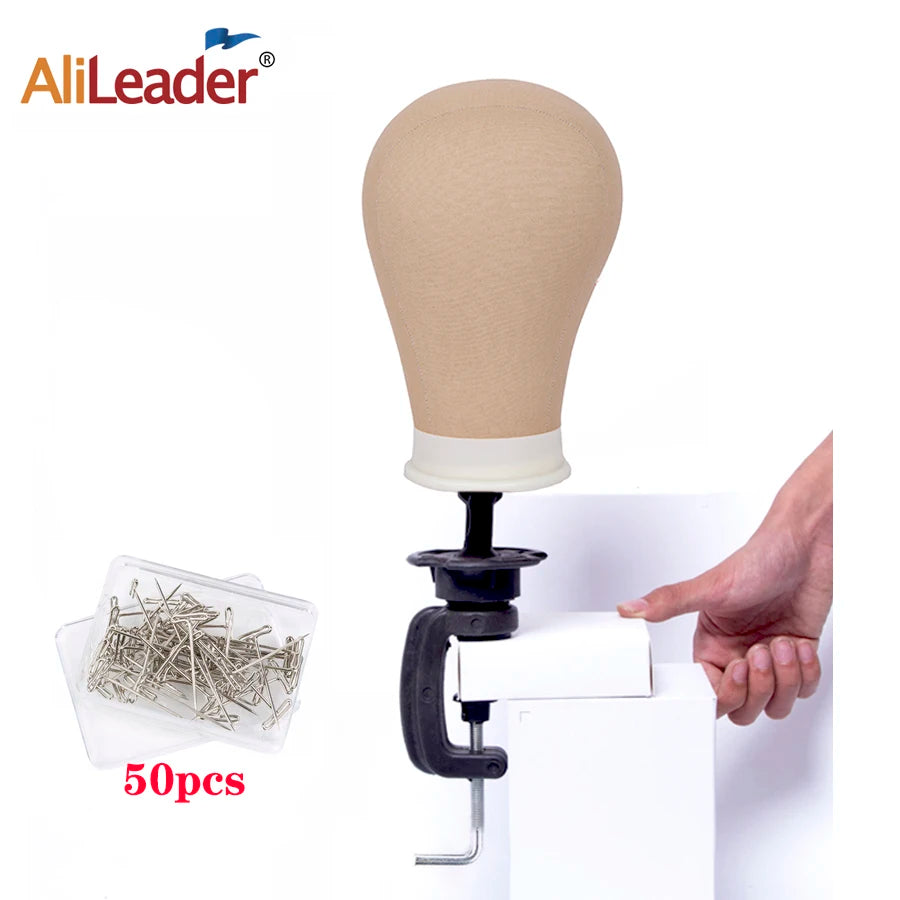 21-24inch Canvas Block Poly Head Wig Making Head Weft/Wig Display Styling Mannequin Head Manikin Head Dryer