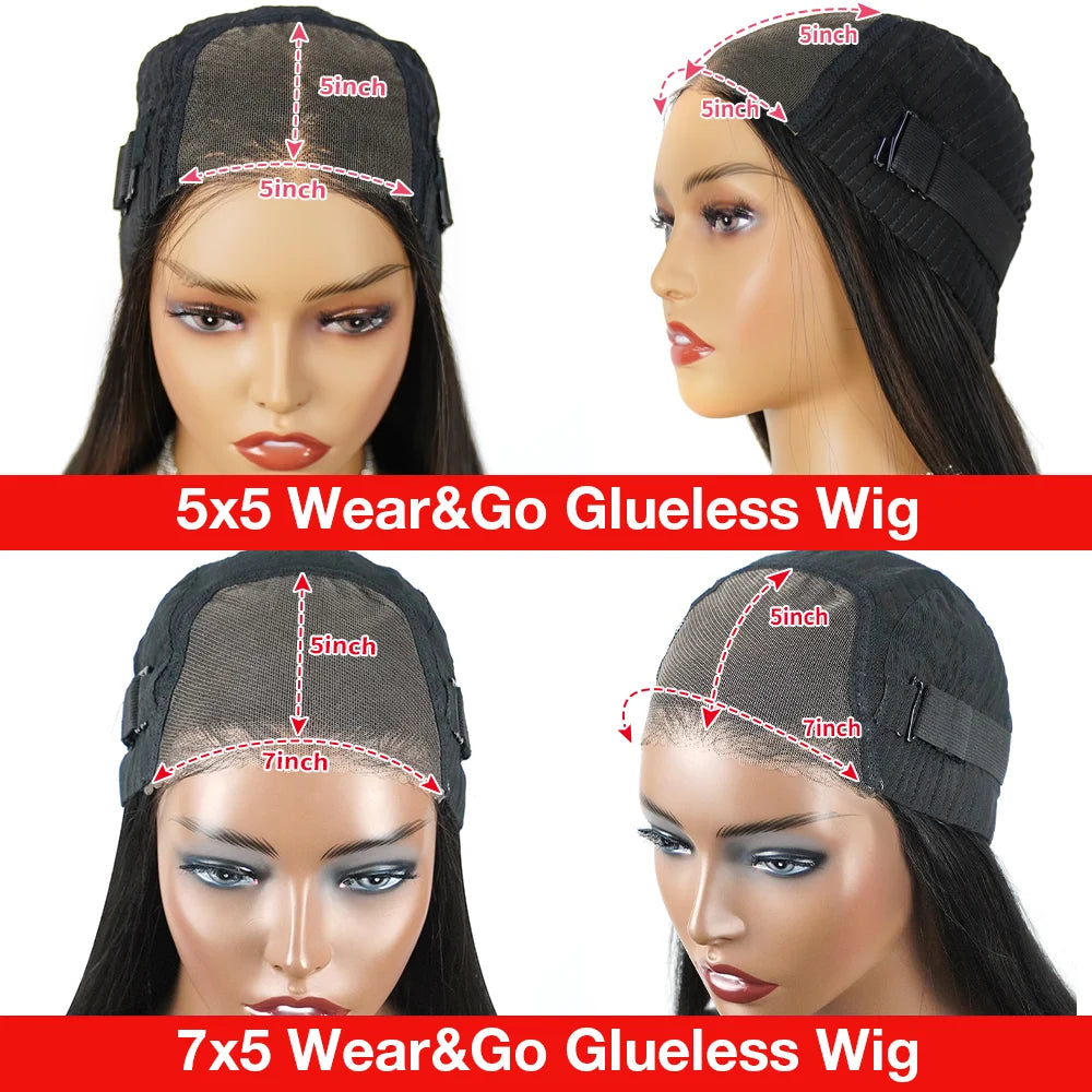 250% Kinky Curly Glueless Wig Human Hair Ready to Wear 30 Inch Curly Wigs Pre Cut 7x5 Lace Wig Deep Wave Human Hair Preplucked