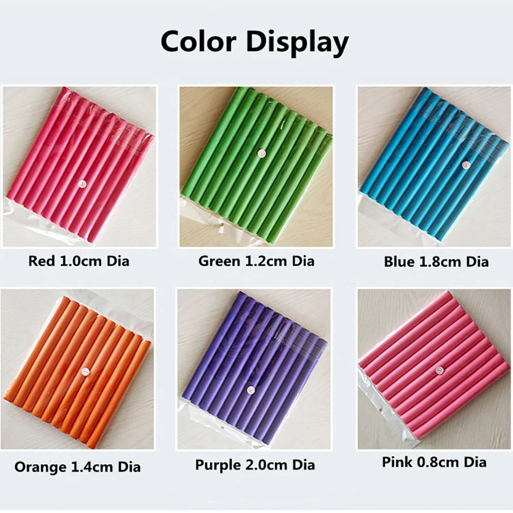 42 Pcs/Lot Heatless Curling Rod Soft Sponge Hair Curler Roller Foam Bendy Twist Curls Tool DIY HairStyling Hairdressing Tools
