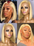 #613 Blonde Bob Lace Front Wig – Brazilian Straight Human Hair | 13x4 & 13x6 | 200% & 220% Density | 6–16 Inches