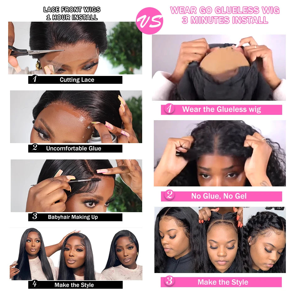 Kinky Straight Glueless Wig – 7x5 HD Lace | Pre-Plucked, Pre-Cut | Wear & Go | 18"-26"