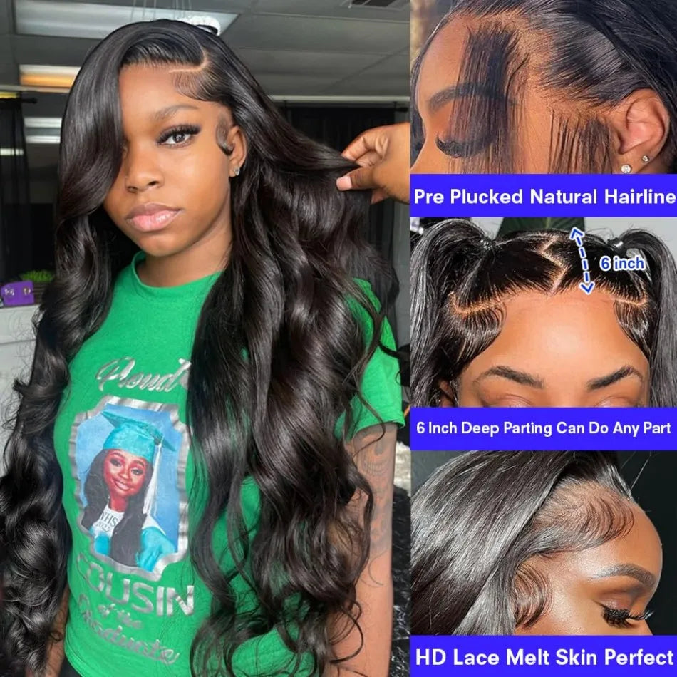 Body Wave Wig – 13x4 & 13x6 HD Lace Frontal | Glueless | 180% & 220% Density | 18"-40" | Ships from US