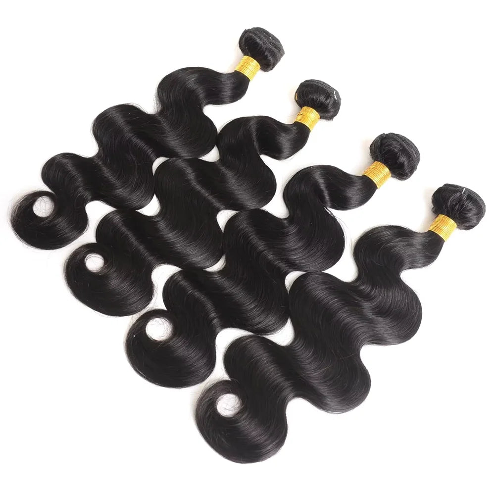 30 32 40 Inch Body Wave 3 4 Bundles Brazilian Remy 100% Unprocessed Raw Virgin Human Hair Wavy Double Bundles Weave Extensions