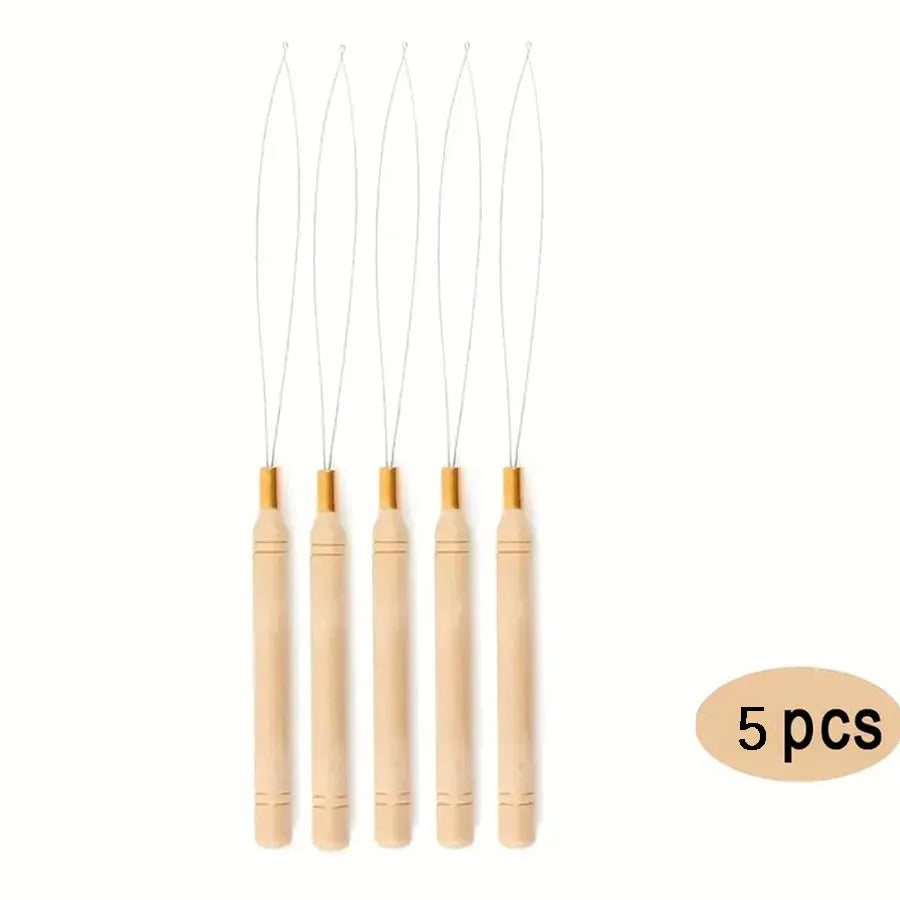 Micro Ring Loop Tool Set – Loop Threader & Pulling Needle for Hair Extensions | 2, 5, 6, 10, 12, 15 & 20 Pcs