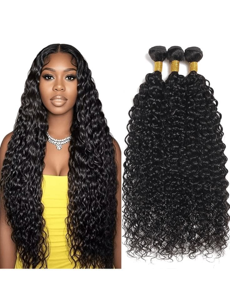 Brazilian Water Wave Hair Bundles | 100% Remy Human Hair | 1, 3 & 4 Bundle Deals | 8"-34" | Natural Color