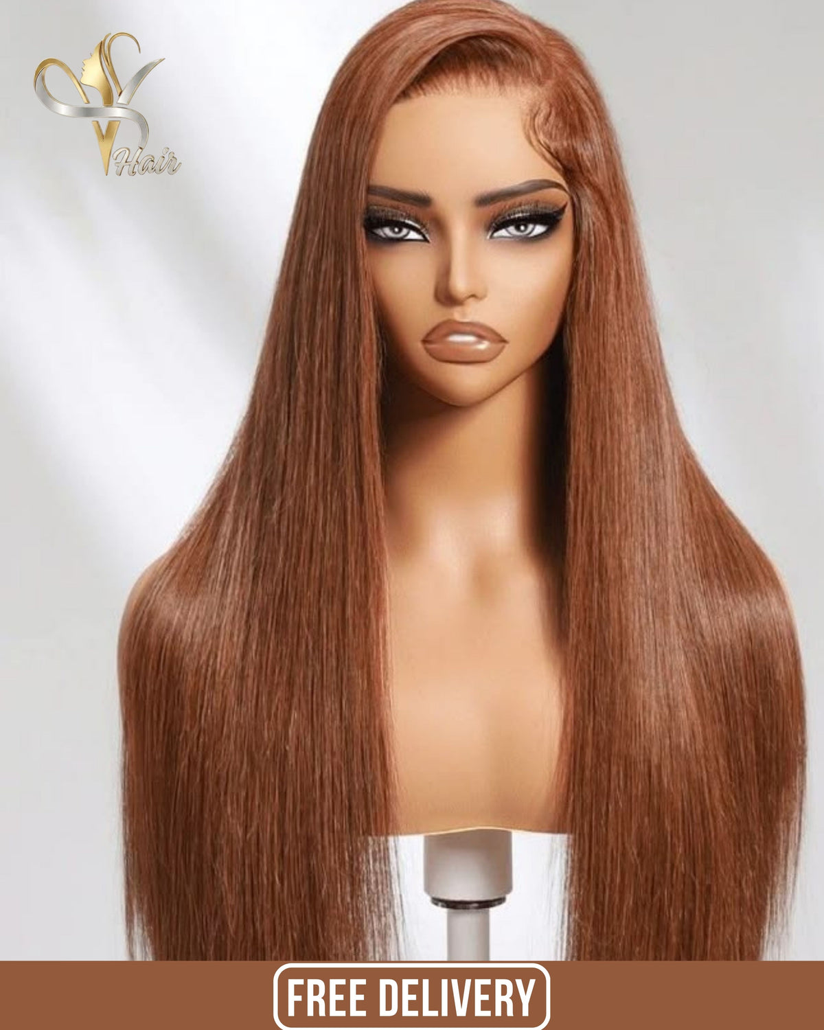 Chocolate Brown Straight Lace Wig