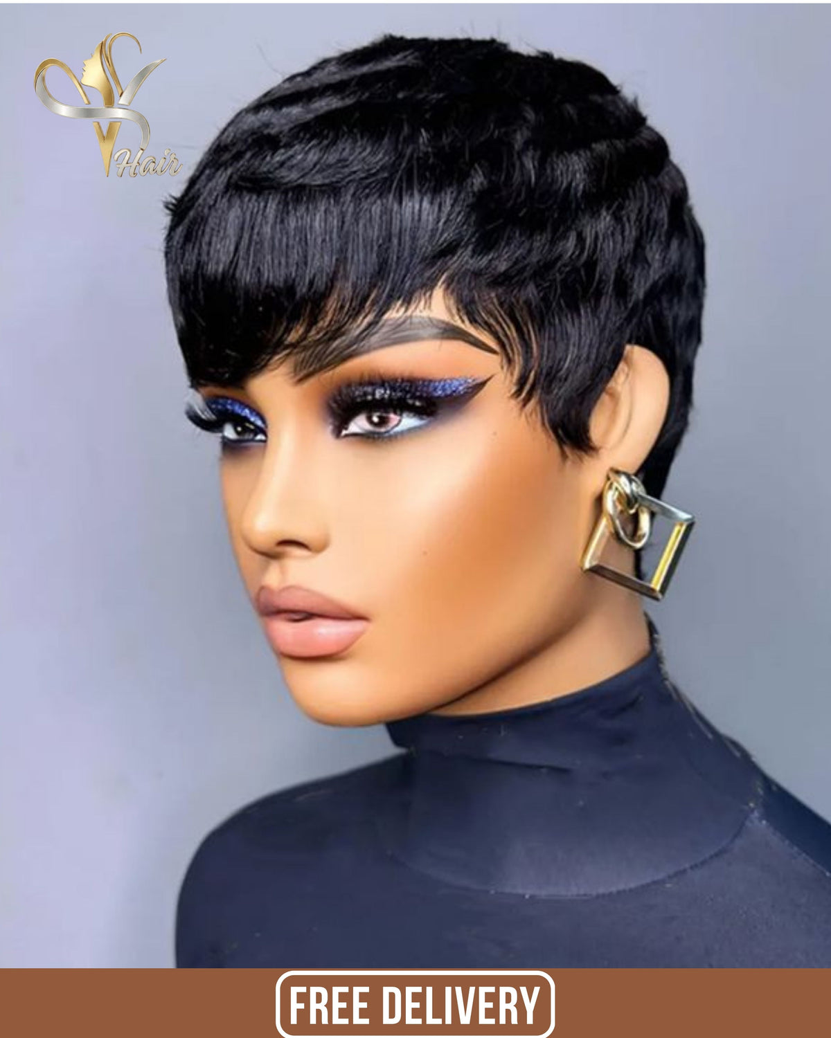 Pixie Wig with Bangs