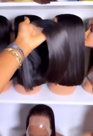 Short Bob Lace Wig | Straight Human Hair | 4x4 / 13x4 / 13x5x2 / Side Part | 180% Density | 8"-16" | VS HAIR
