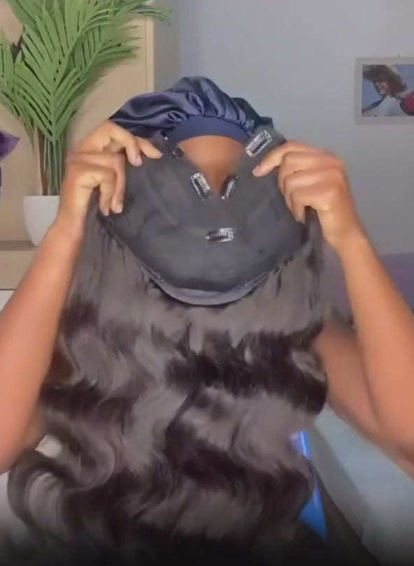 V Part Body Wave Wig | No Glue No Leave Out | Brazilian Remy Human Hair | 180% & 200% Density | 16"-32" | VS HAIR