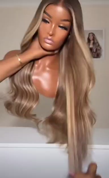 4/27 Highlight Honey Blonde Body Wave Wig – 13x4 & 5x5 HD Lace | 200% & 250% Density | Glueless | 18"-34" | Ships from US
