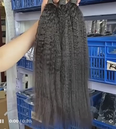 Kinky Straight Bundles with HD Lace