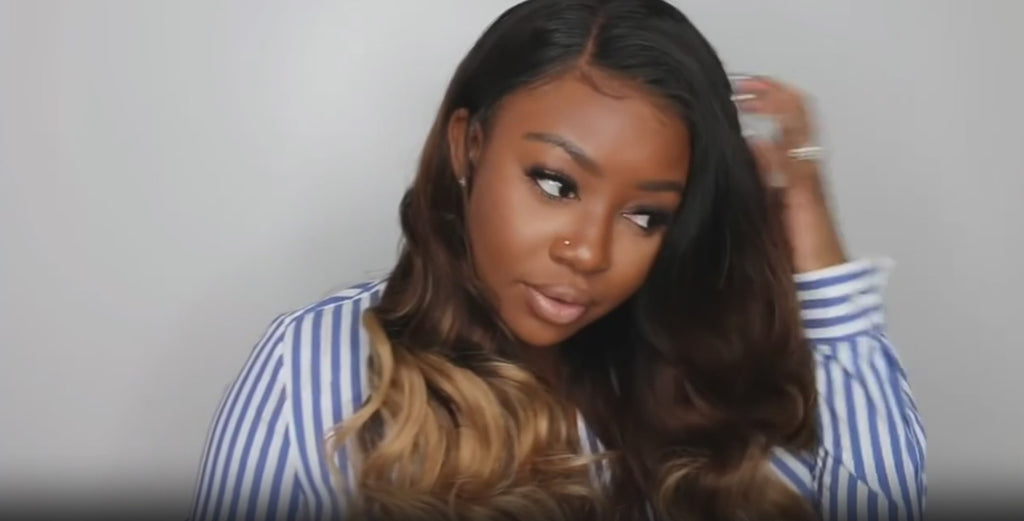 Body Wave Bundles with Frontal – Ombré Brazilian Remy Hair | 3 Bundles + Closure | 13x4 & 4x4 Lace | Colors T4/30, T1B/4/27, T1B/27