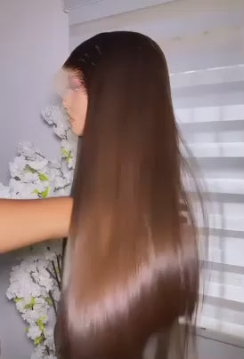Chocolate Brown Straight Lace Wig